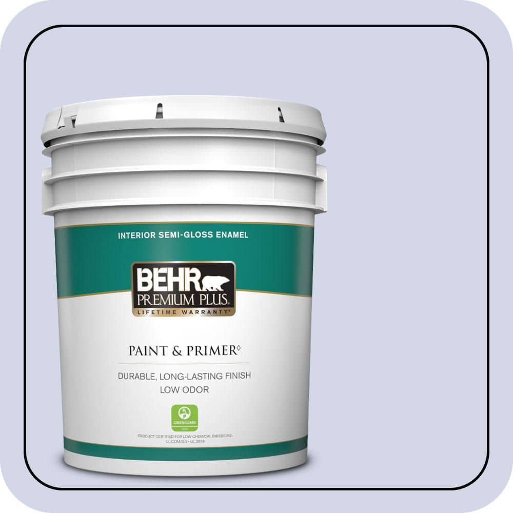 BEHR PREMIUM PLUS 5 gal. #620A-2 Cheerful Whisper Semi-Gloss Enamel Low Odor Interior Paint & Primer