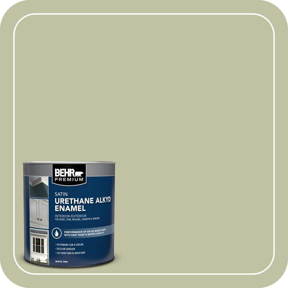 BEHR PREMIUM 1 qt. #AE-32 Foothills Satin Enamel Urethane Alkyd Interior/Exterior Paint (1)