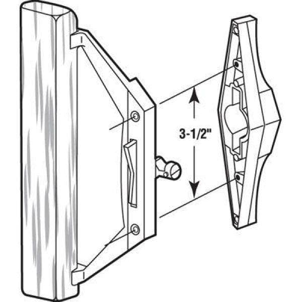 Prime-Line Gray Diecast Sliding Door Handle with Wood Pull (2)
