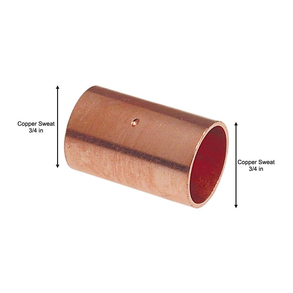Everbilt 3/4 in. Copper Pressure Cup x Cup Coupling with Stop Fitting (3)