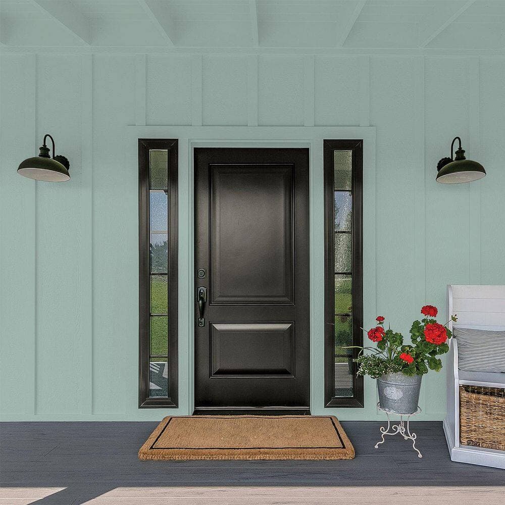 Glidden Premium 1 qt. PPG1136-5 Spruce Shade Flat Exterior Latex Paint (4)
