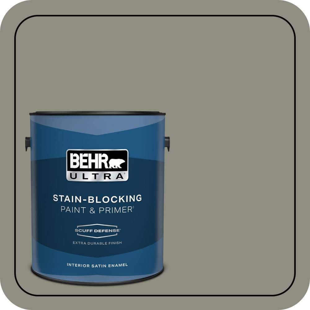 BEHR ULTRA 1 gal. #N370-5 Incognito Extra Durable Satin Enamel Interior Paint & Primer