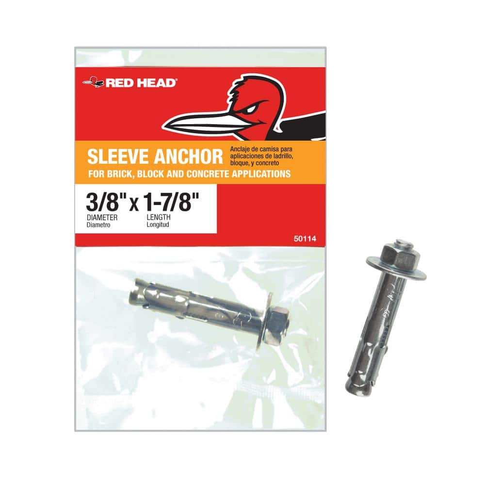 Red Head 1/2 in. Zinc-Plated Steel Hex-Nut-Head Indoor Sleeve Anchor