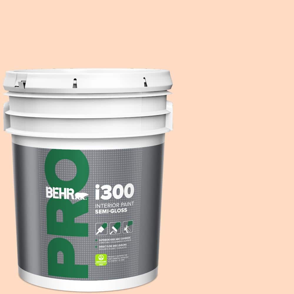BEHR PRO 5 gal. #250A-3 Whispering Peach Semi-Gloss Interior Paint