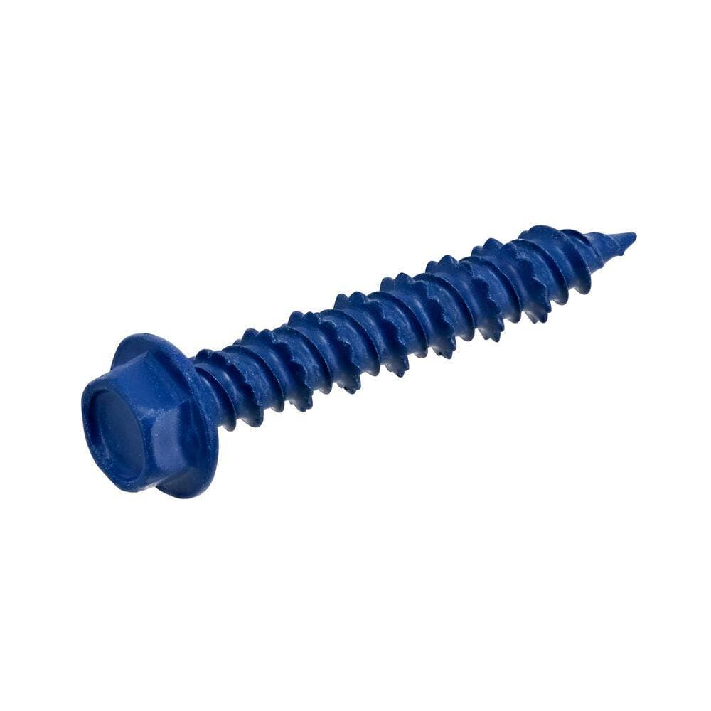 Everbilt 3-Pack 3/16 in. 1-1/4 in. Hex-Head Concrete Screw Anchors Blue (2)