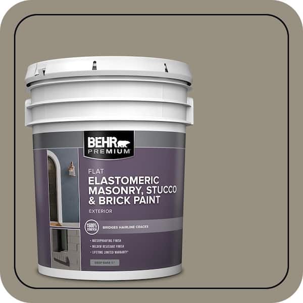 BEHR PREMIUM 5 gal. #N320-5 Gray Squirrel Elastomeric Masonry, Stucco and Brick Exterior Paint (2)