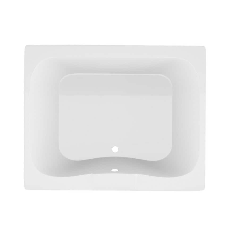 Universal Tubs DTHDX 60 in. x 47 in. Rectangular Soaking Bathtub with Center Drain in White (2)