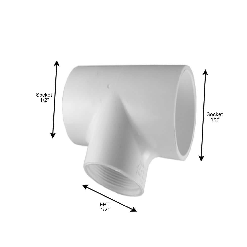 Charlotte Pipe 1/2 in. PVC Tee S x S x FPT Pro Pack (15-Pack) (3)