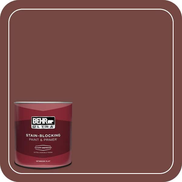 BEHR PREMIUM PLUS #160F-7 Burnished Mahogany Flat Low Odor & Primer (2)