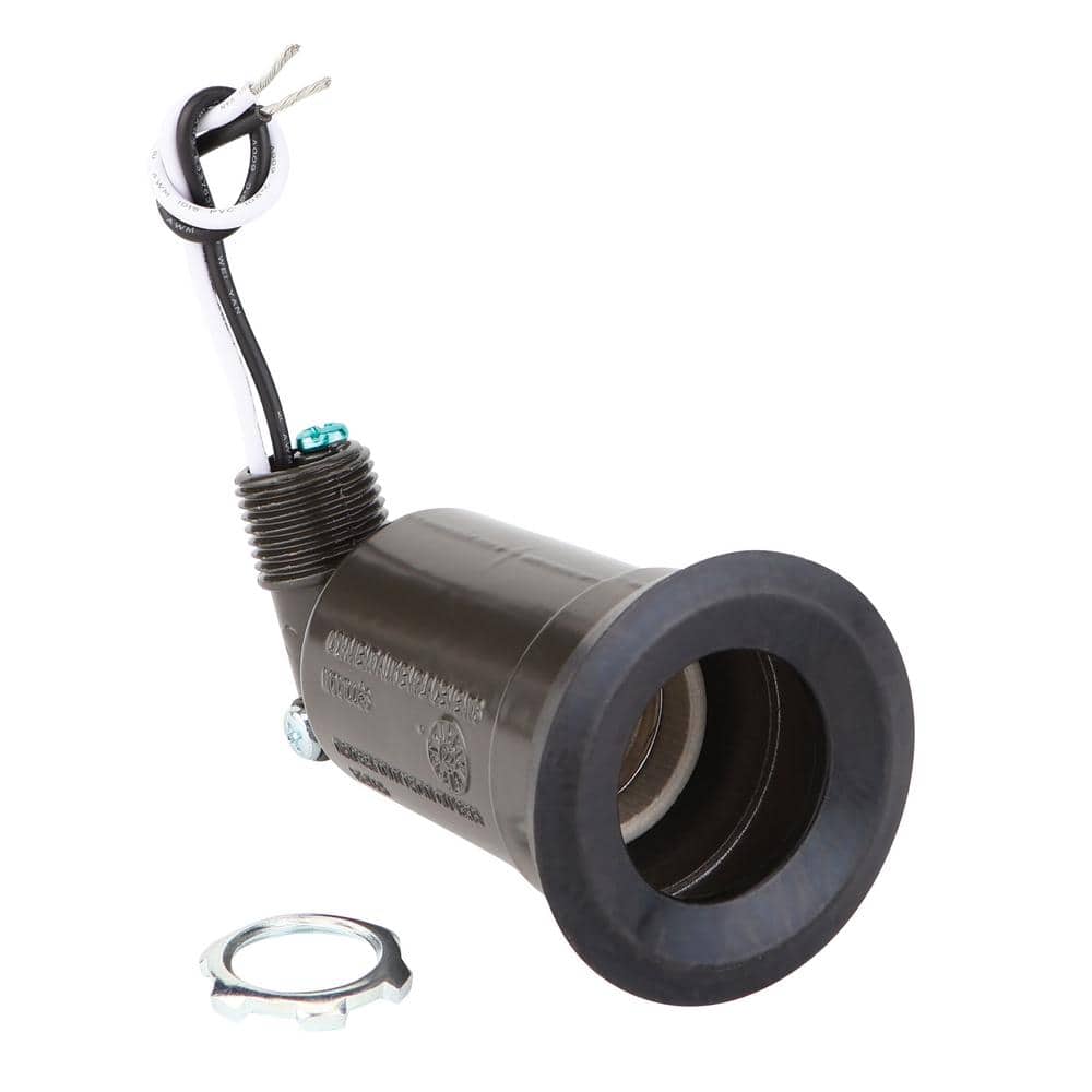 Commercial Electric Bronze Outdoor Flood Light Weatherproof Lampholder with External Rubber Gasket (2)