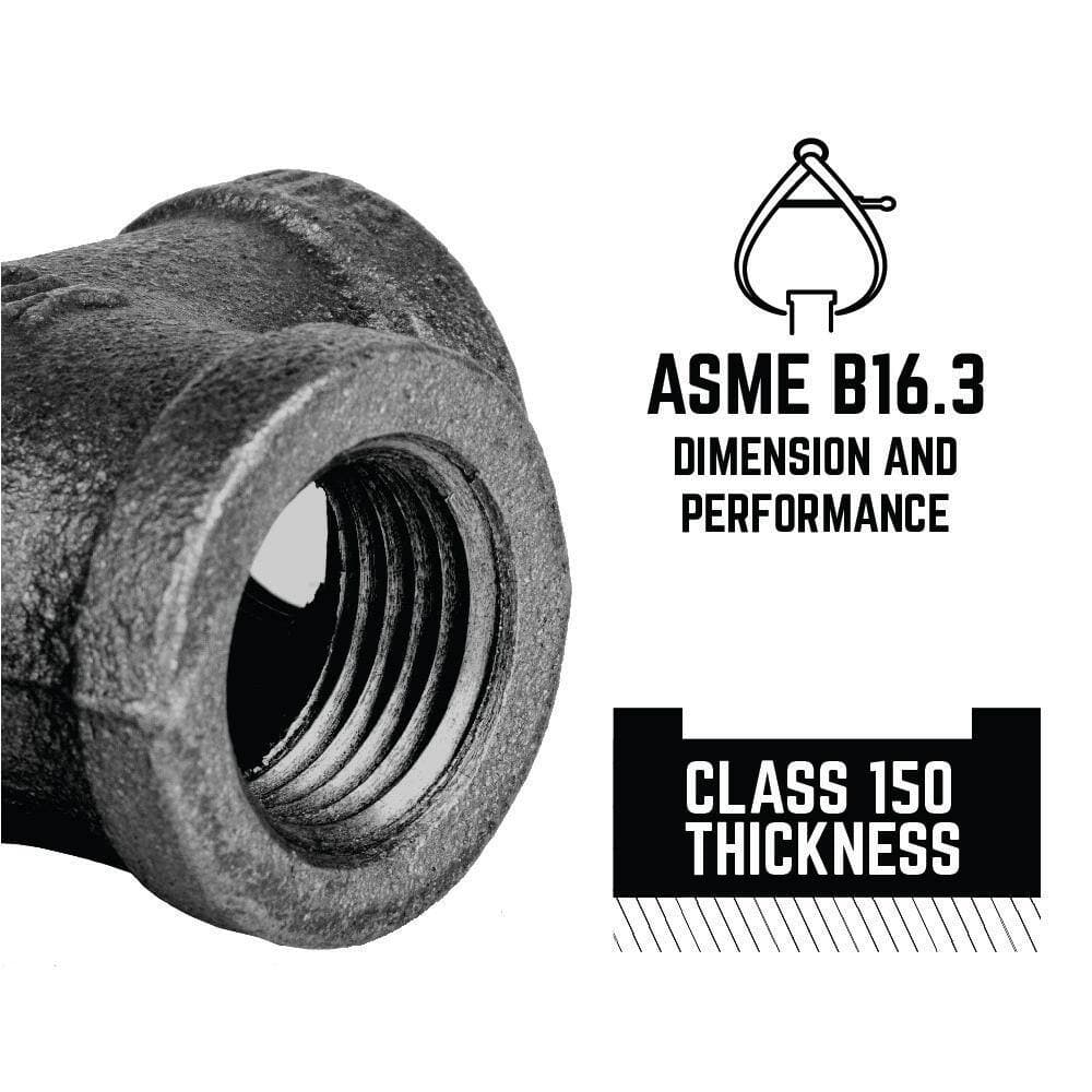 PIPE DECOR 1/2 in. 6-Way Black Iron Cross with Double Side Outlet Fitting (4 Pack) (3)