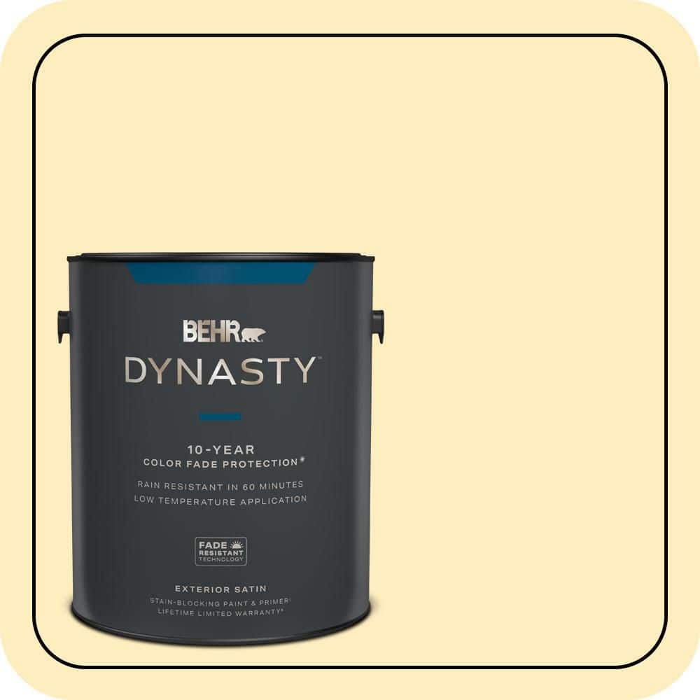 BEHR DYNASTY 1 gal. #P290-1 Soft Buttercup Satin Enamel Exterior Stain-Blocking Paint & Primer