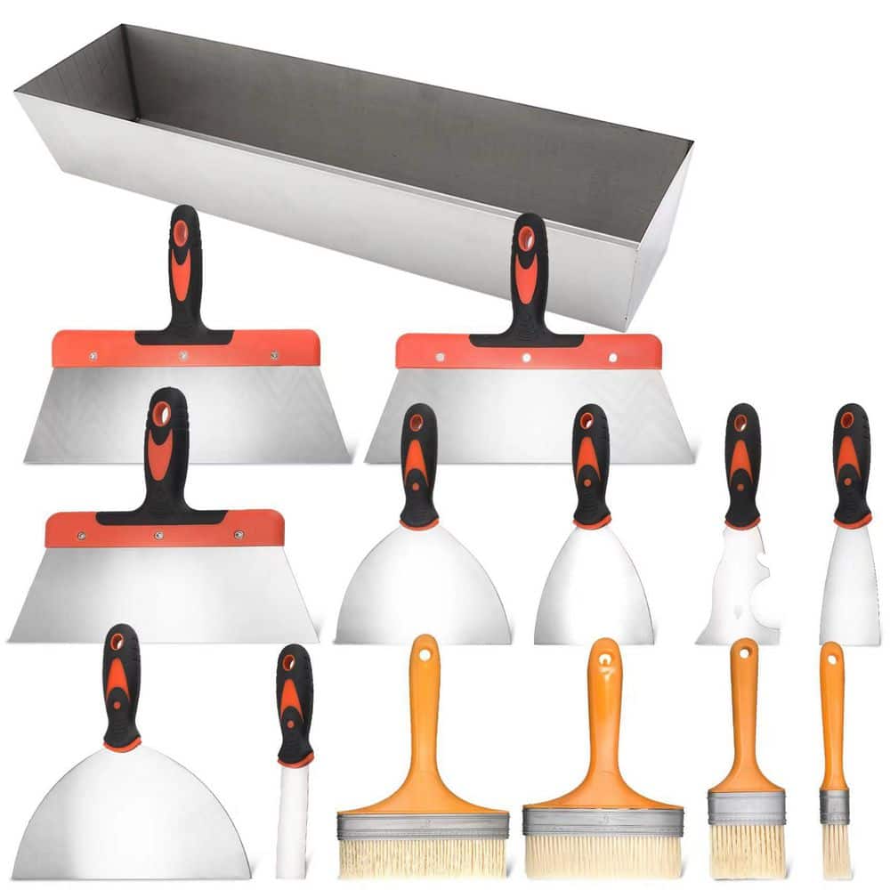 NVNOO 14 in. Stainless Steel Paint Scraper Knife for Repairing Drywall, Craping Plaster, Applying Putty (14-Pack) (1)