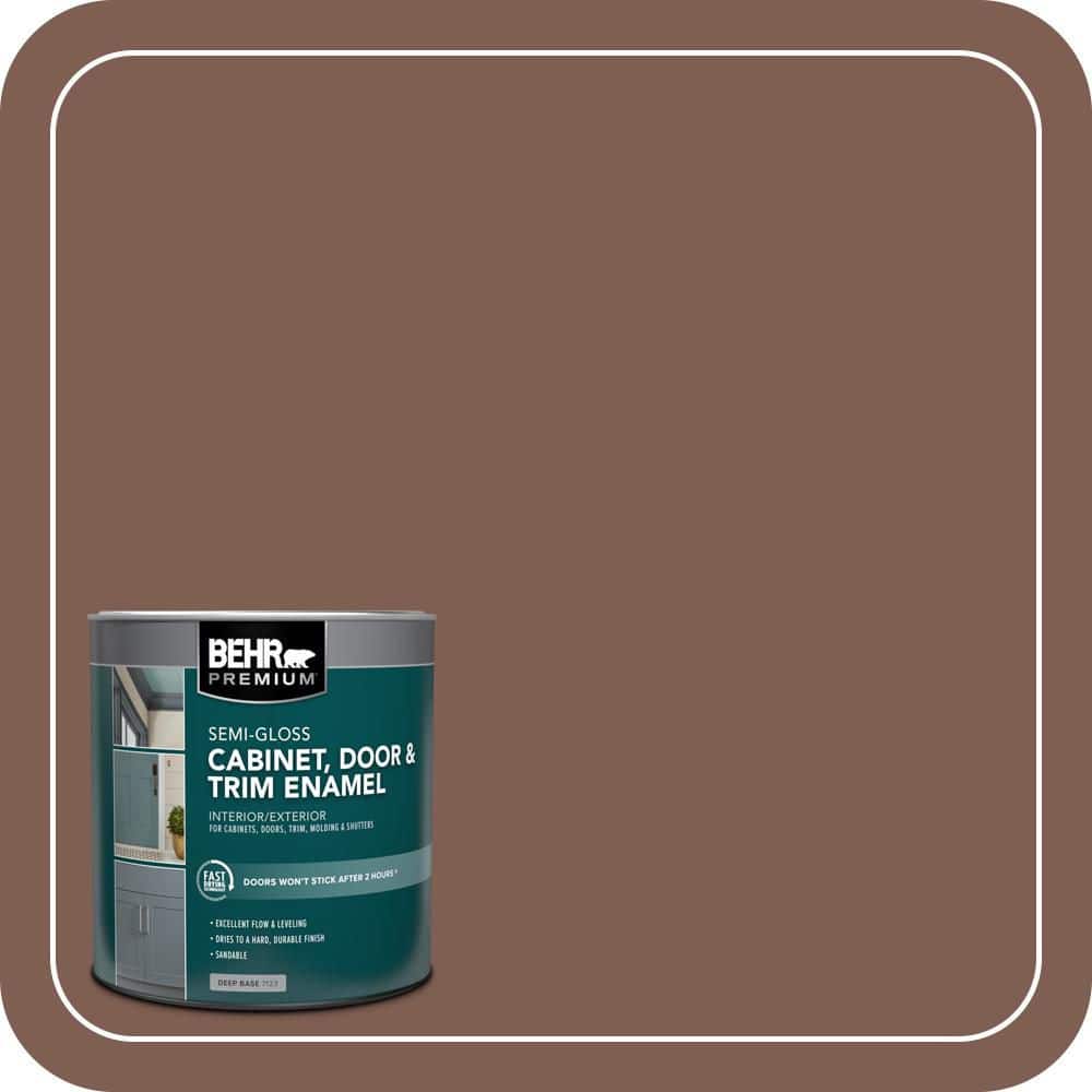 BEHR PREMIUM 1 qt. #N160-6 Spanish Chestnut Semi-Gloss Enamel Interior/Exterior Cabinet, Door & Trim Paint