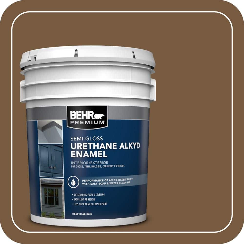 BEHR PREMIUM 5 gal. #290F-7 Wooden Cabin Urethane Alkyd Semi-Gloss Enamel Interior/Exterior Paint