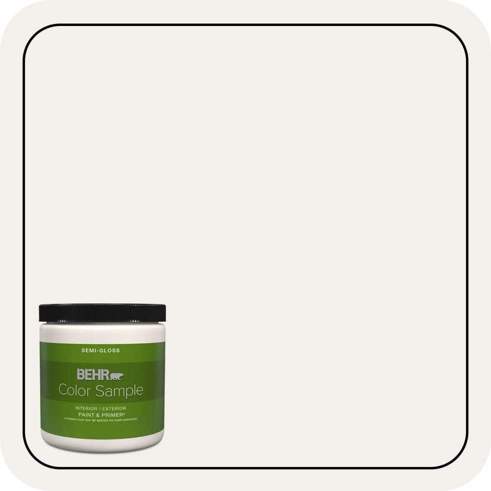 BEHR PREMIUM PLUS 8 oz. #PWN-15 Silk Pillow Semi-Gloss Interior/Exterior Paint & Primer Color Sample