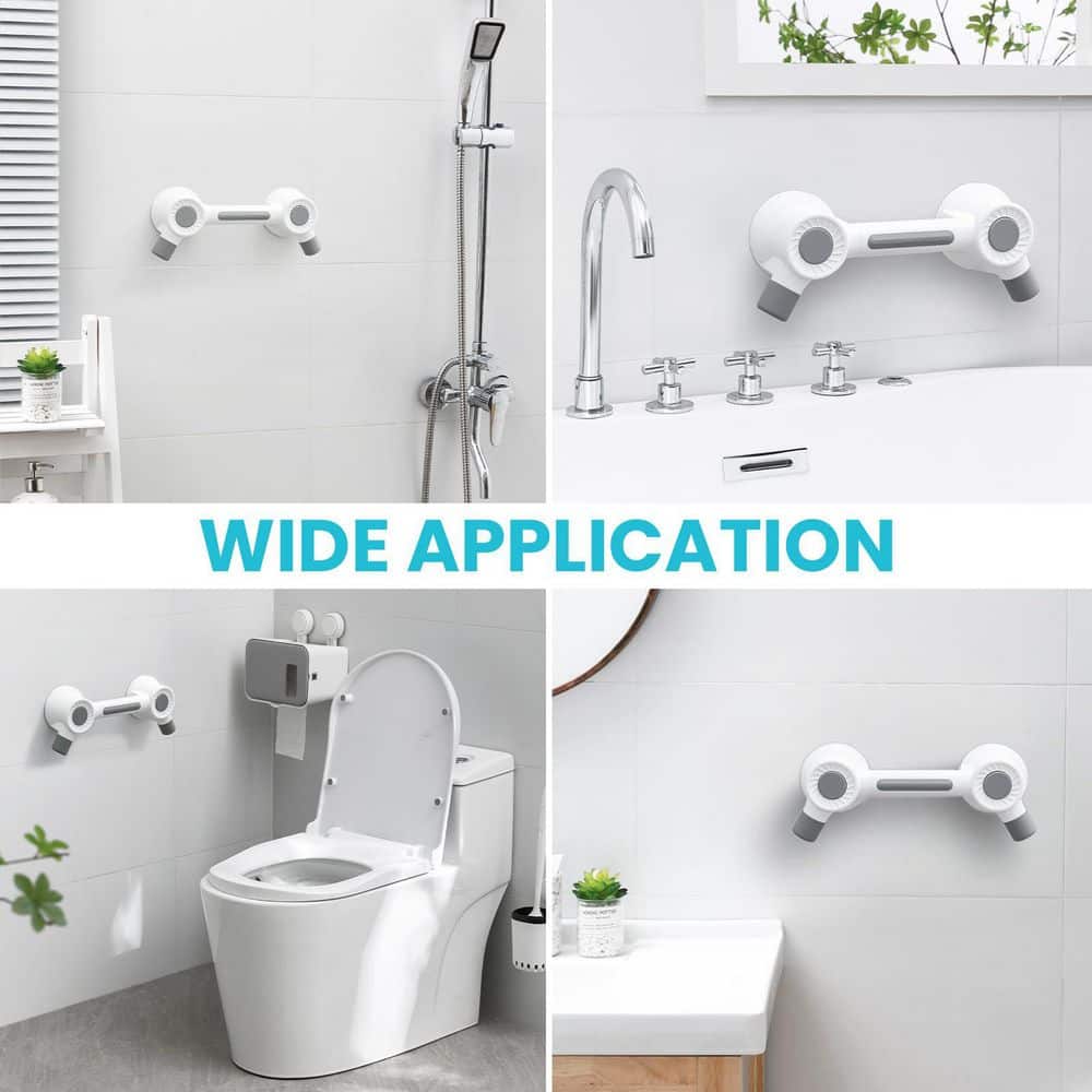 Misopily 12.8 in. Shower Grab Bars Strong Adhesive Suction Safety Handles for Elderly, Drill-Free Waterproof, 2 Pack (2)