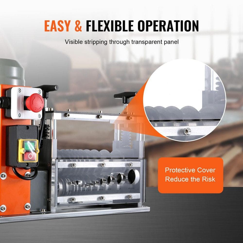 SKYSHALO Automatic Wire Stripping Machine, 0.06-1.26 in. Electric Motorized Cable Stripper, 750 W, 98 ft. /min Wire Peeler (3)