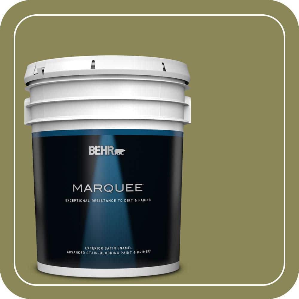 BEHR MARQUEE 5 gal. #S340-6 Fertile Green Satin Enamel Exterior Paint & Primer