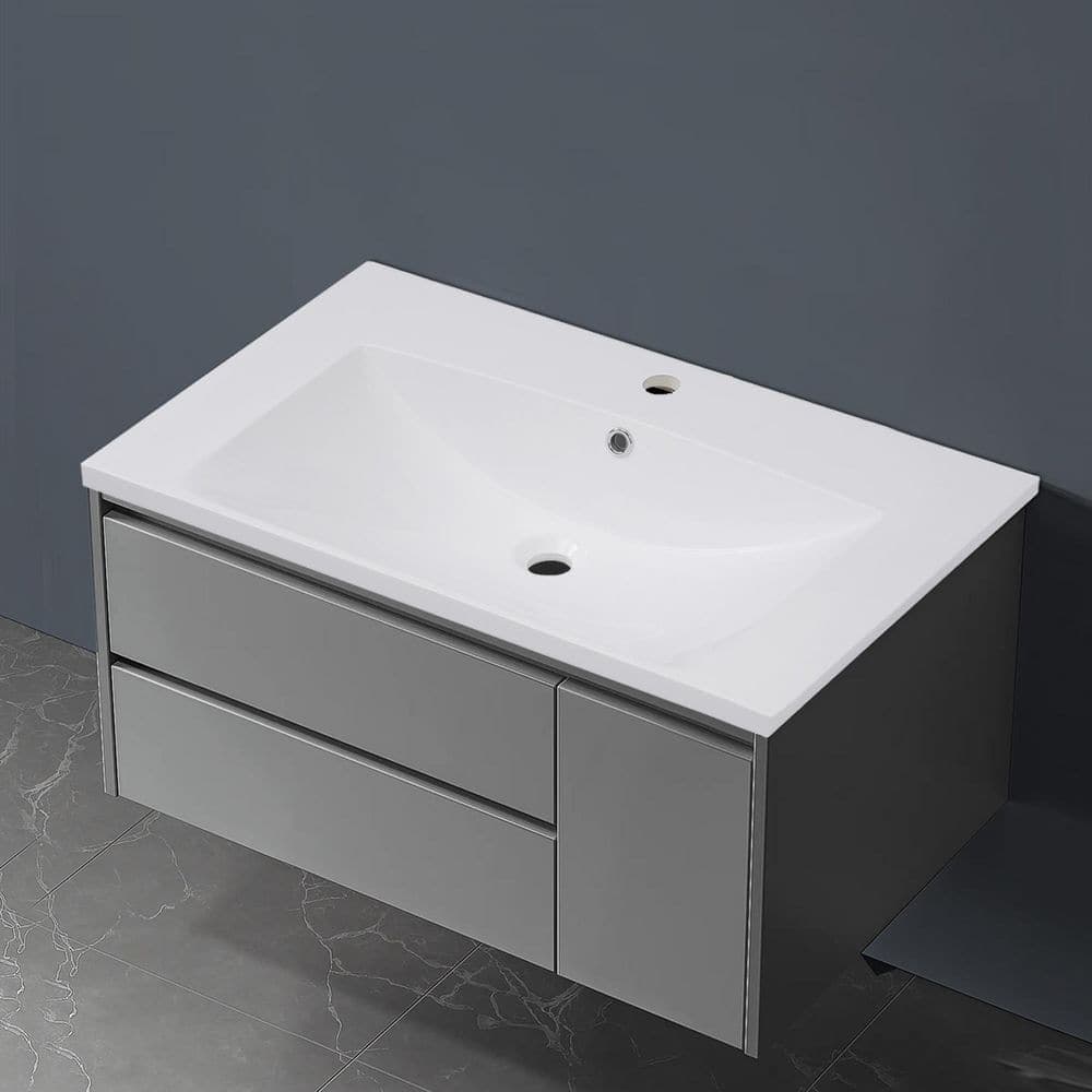 Satico 30 in. Drop-In Ceramic Bathroom Sink Vanity Top in White (3)