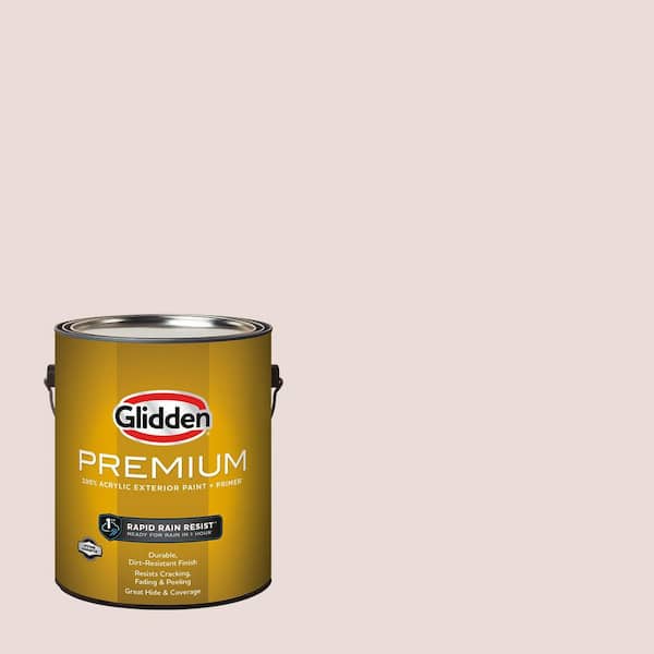 Glidden Premium 1 gal. PPG1061-2 Wistful Beige Semi-Gloss Exterior Latex Paint (2)