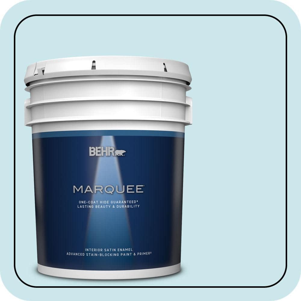 BEHR MARQUEE 5 gal. #MQ3-52 Ethereal Mood One-Coat Hide Satin Enamel Interior Paint & Primer