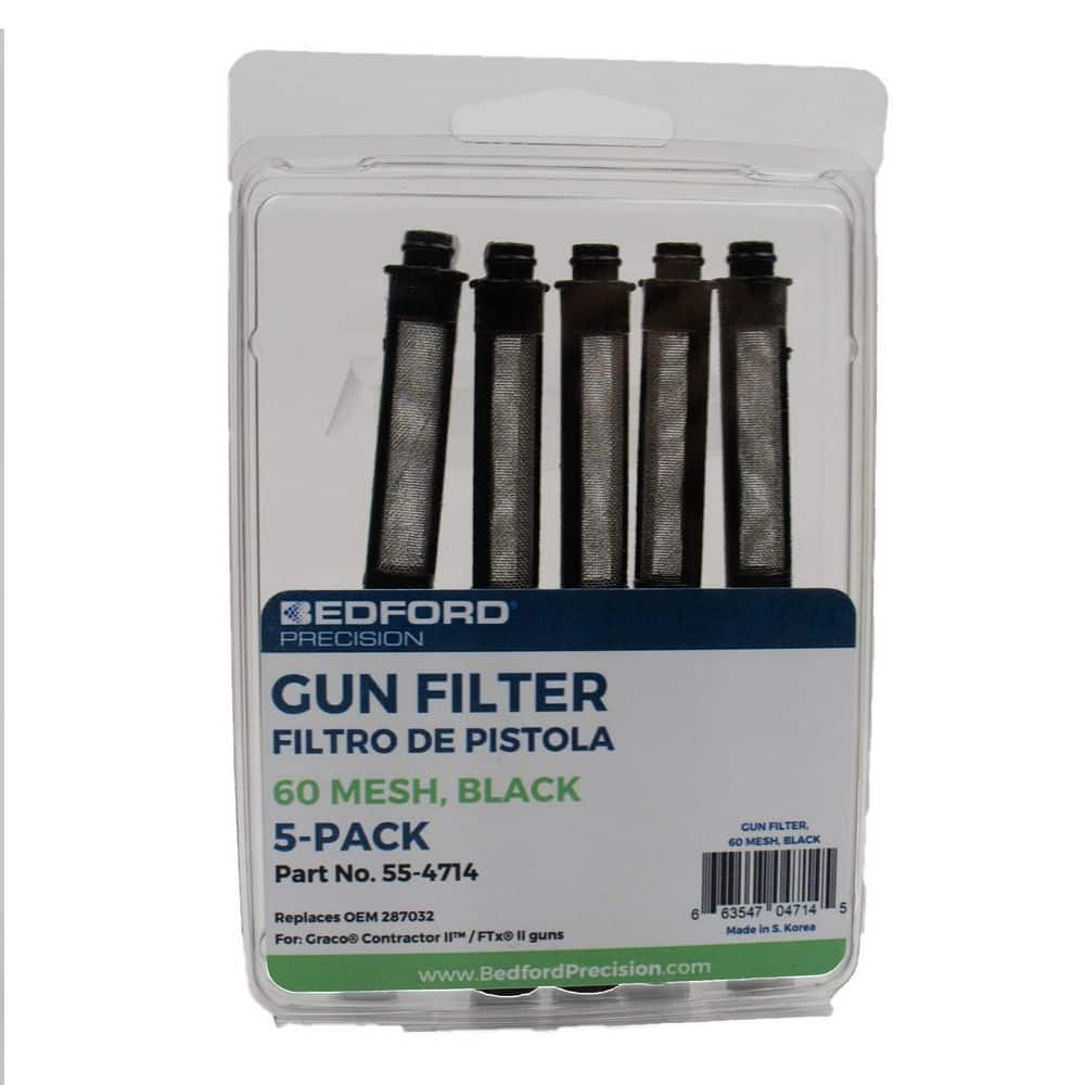 BEDFORD Gun Filter, 60-Mesh (Black), 5-Pack (2)