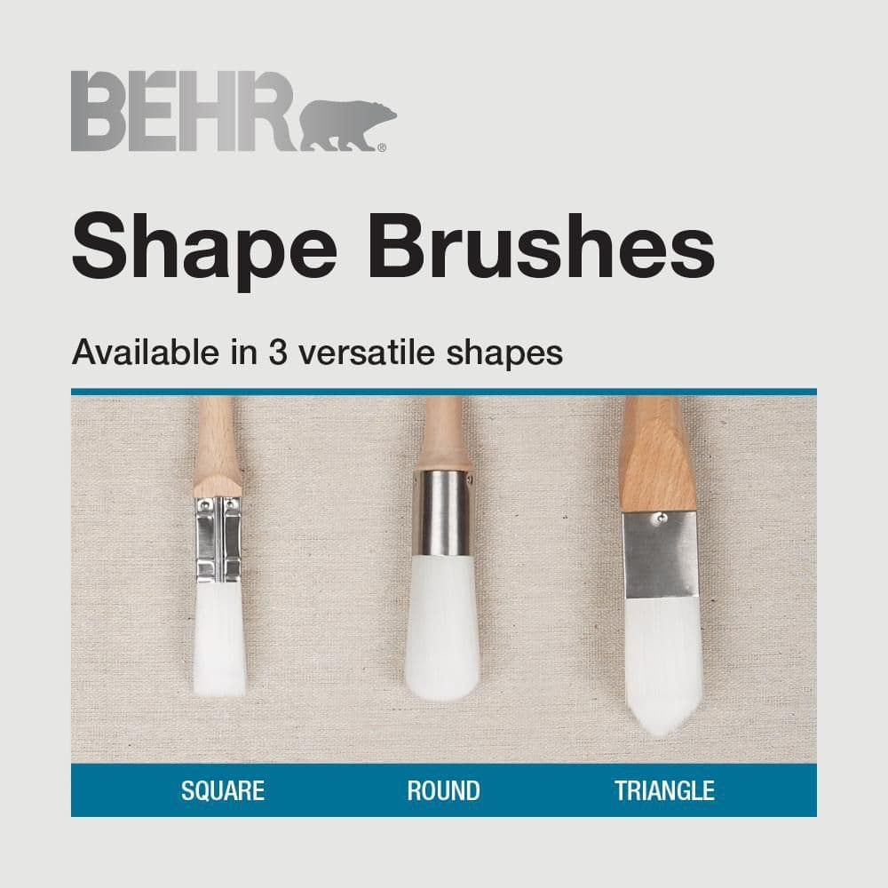 BEHR 1 in. Square for Windows and Trim Polyester Brush for All Paints and Stains (4)