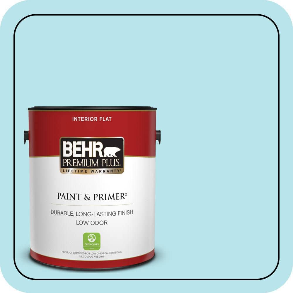 BEHR PREMIUM PLUS 1 gal. #510A-3 Fresh Water Flat Low Odor Interior Paint & Primer