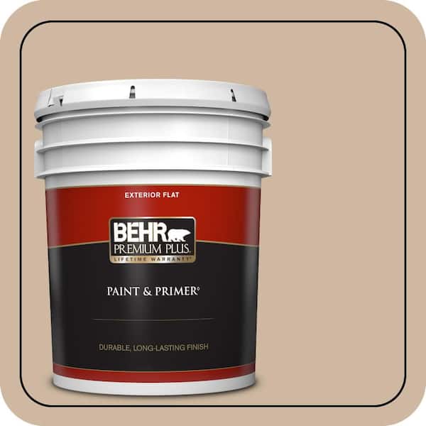 BEHR PREMIUM PLUS 5 gal. #N240-3 Sonoran Desert Flat Exterior Paint & Primer (2)