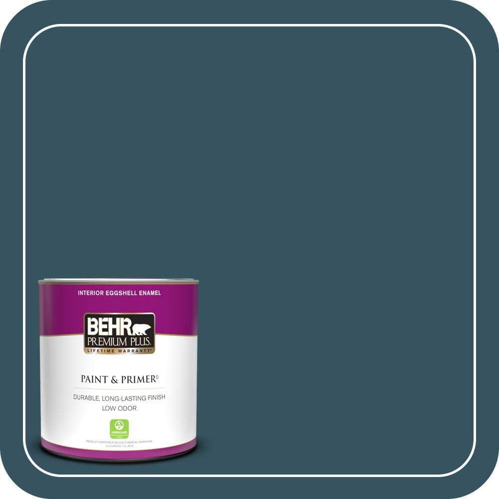 BEHR PREMIUM PLUS 1 qt. #MQ5-24 Opera Glasses Eggshell Enamel Low Odor Interior Paint & Primer (1)
