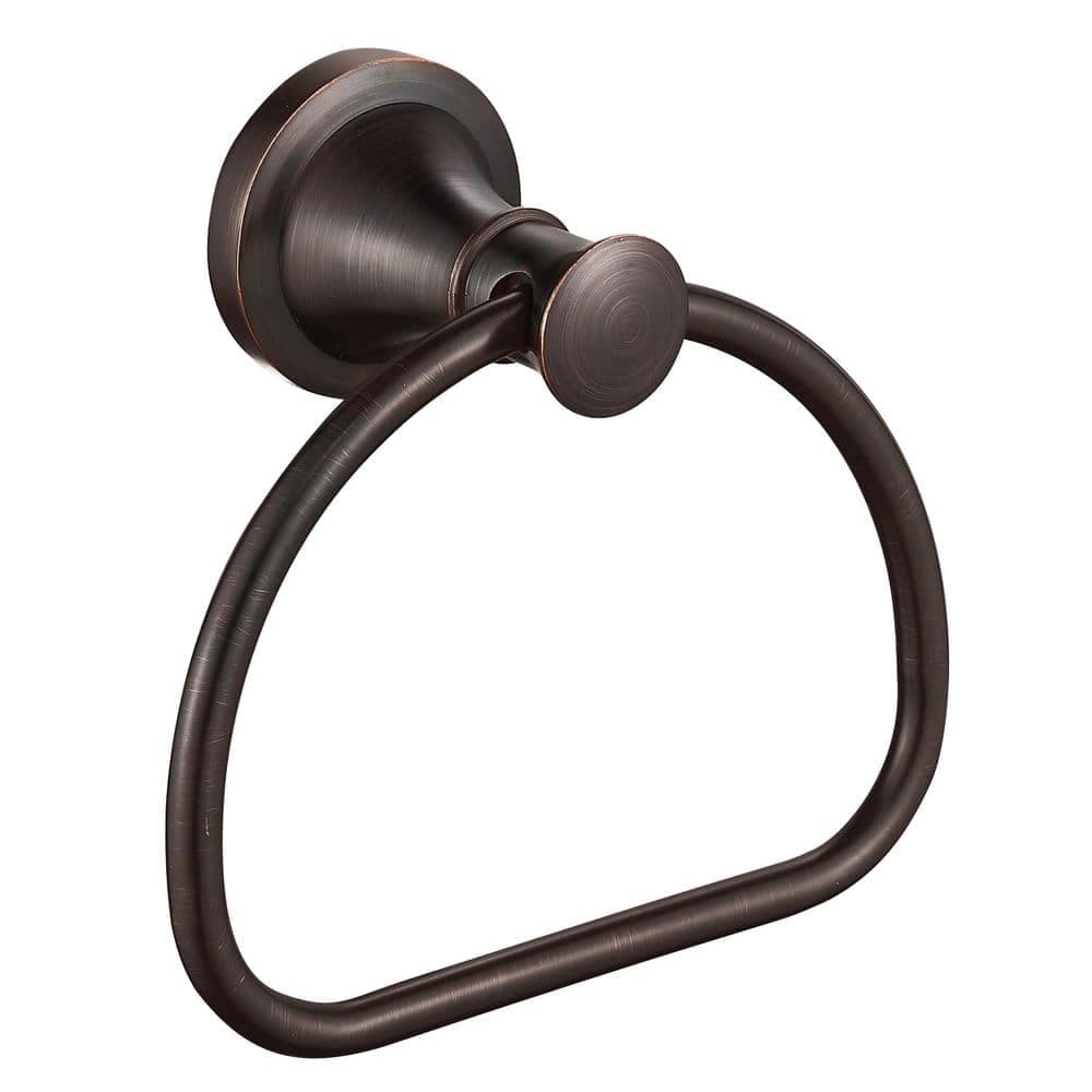 Wudkey Wall Mounted Towel Ring in Bronze, Bathroom Hand Towel Holder, Oil Rubbed Towel Hanger Farmhouse Towel Rack Rustic (1)