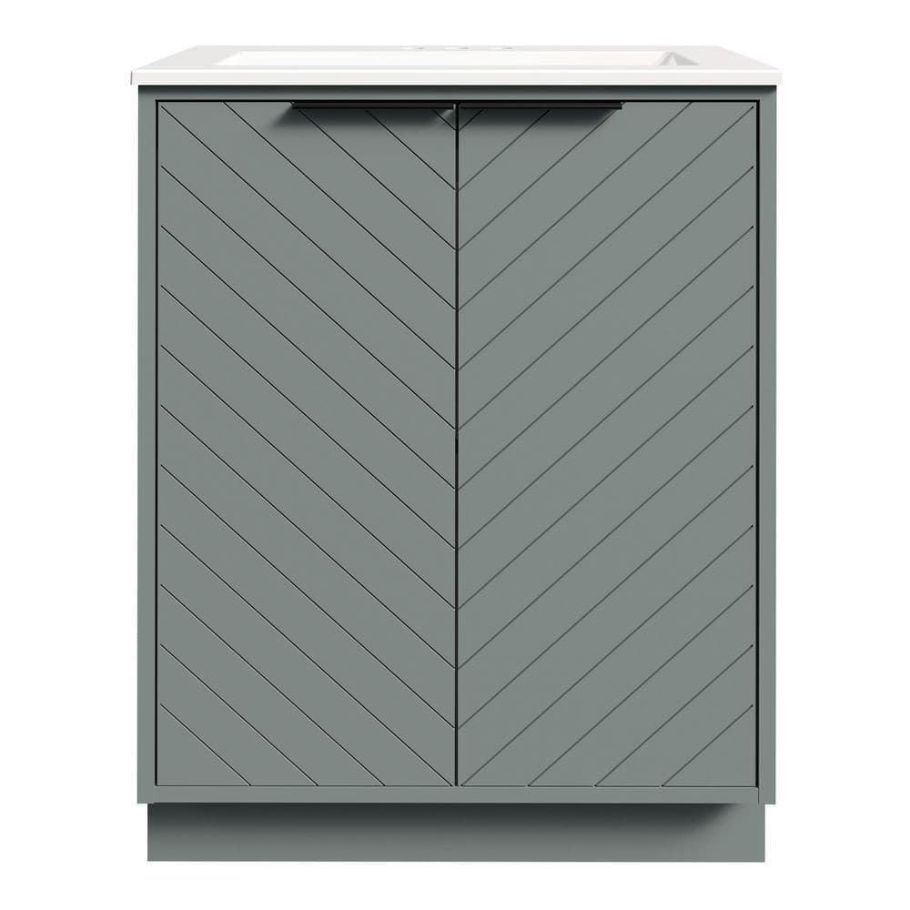 Glacier Bay Lanier 25 in. Single Sink Laguna Freestanding Bath Vanity with White Cultured Marble Top (Assembled) (3)