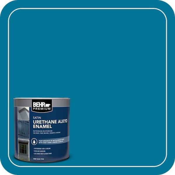 BEHR PREMIUM 1 qt. #P490-7 Mayan Treasure Satin Enamel Urethane Alkyd Interior/Exterior Paint (2)