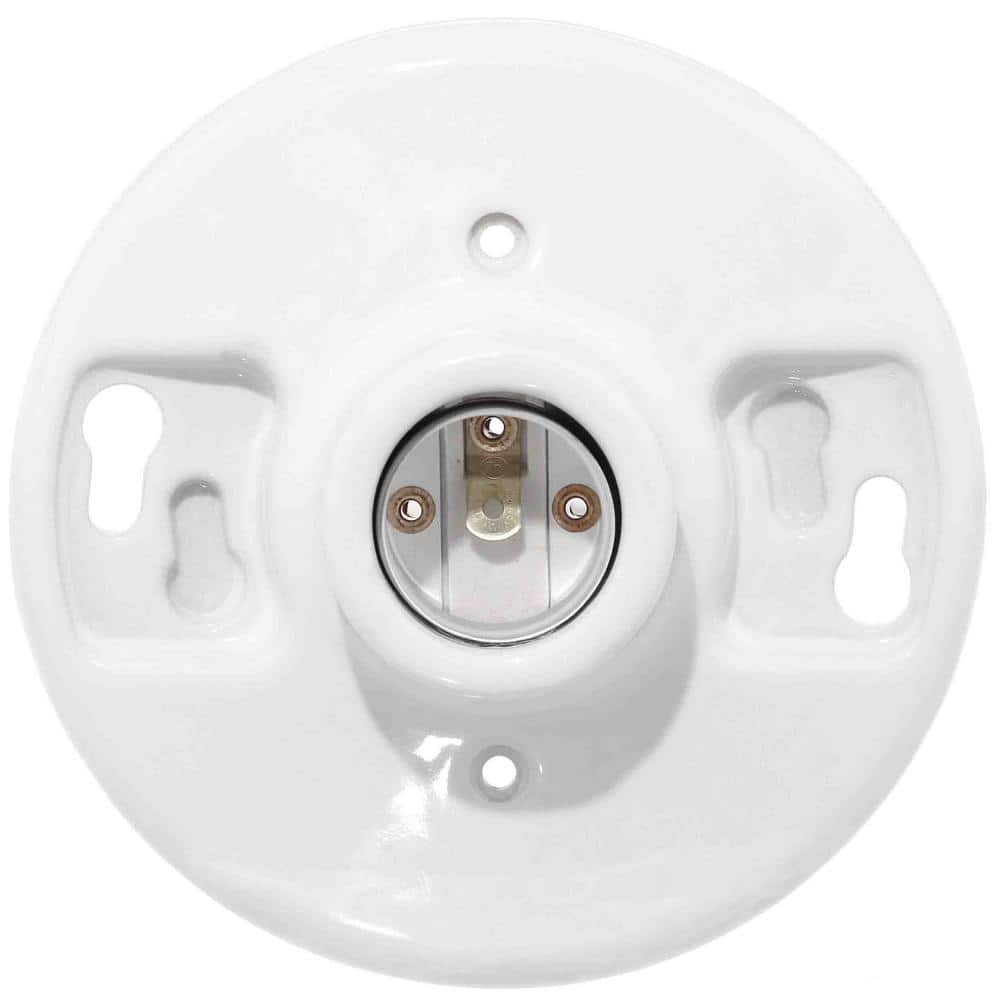 Leviton 600-Watt 250-Volt White Outlet Box Lampholder 49875 (3)