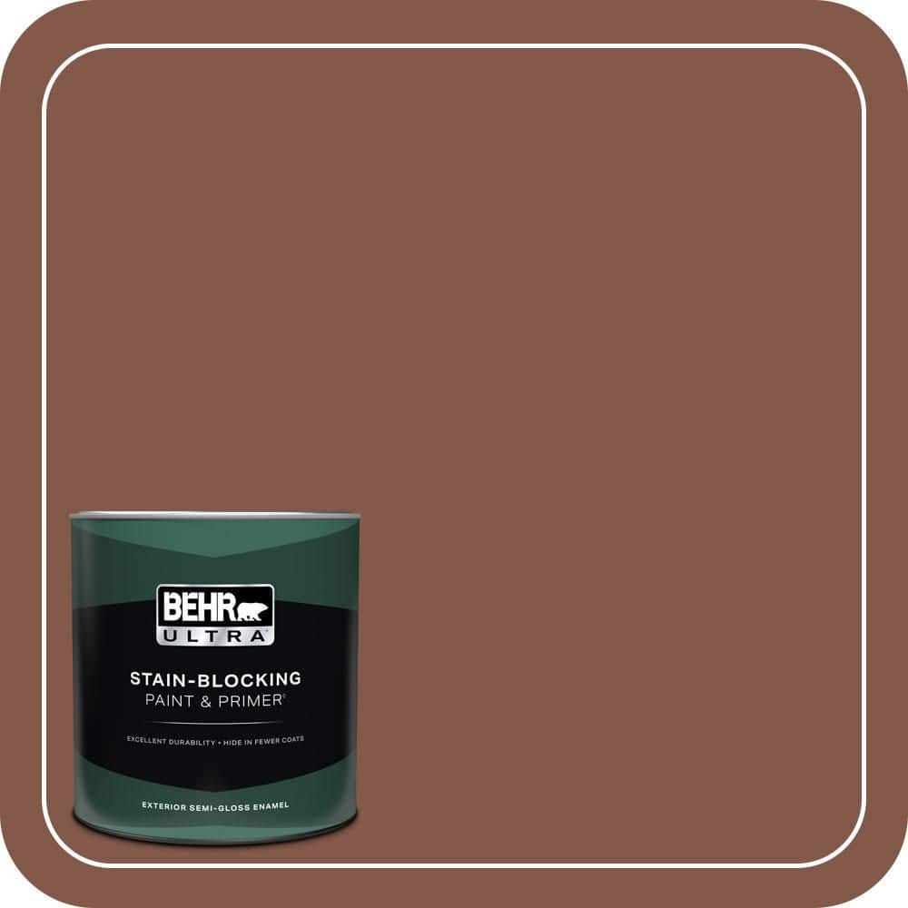 BEHR ULTRA 1 qt. #QE-15 Iron Oxide Semi-Gloss Enamel Exterior Paint & Primer