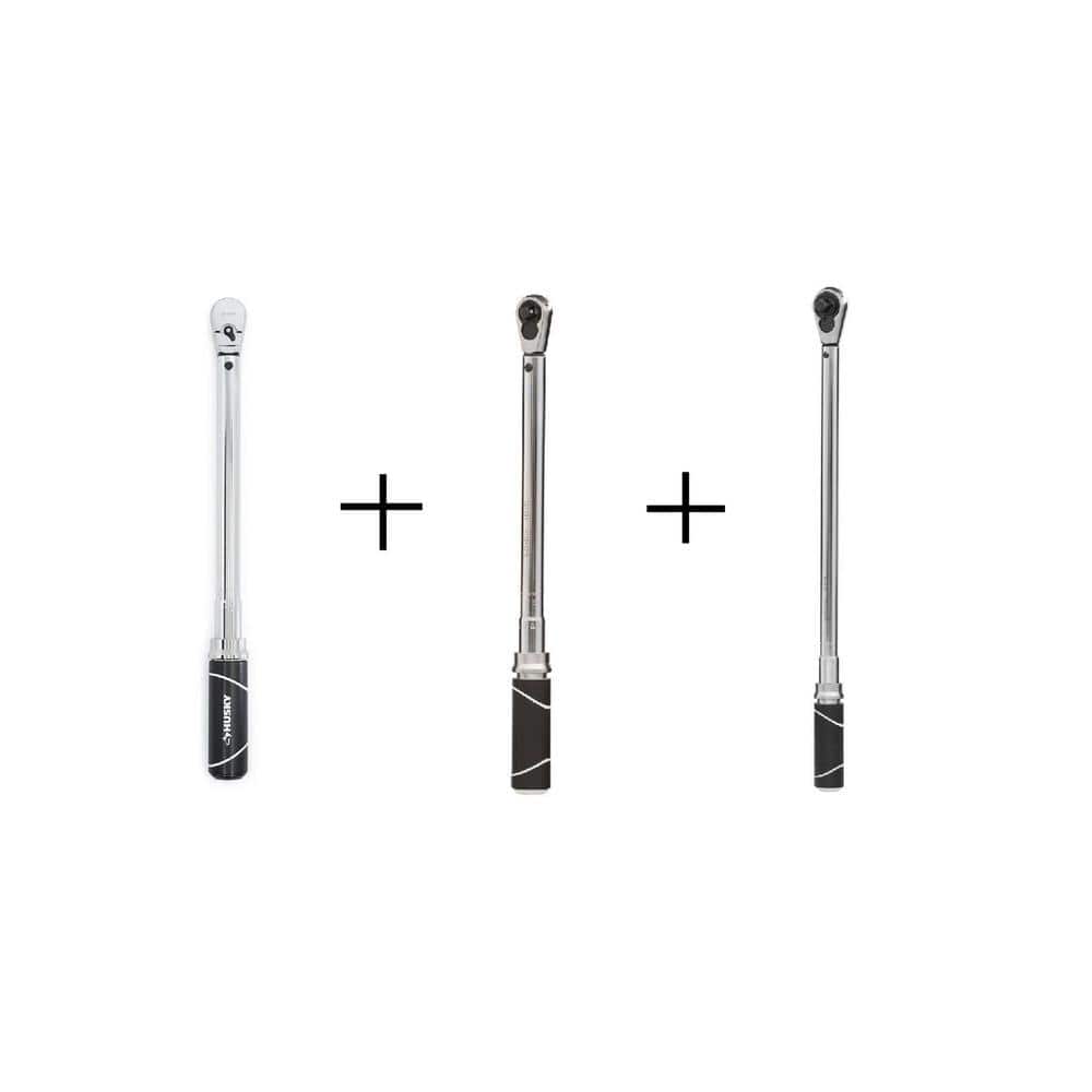 Husky 1/4 in., 3/8 in. and 1/2 in. Drive Torque Wrench Set (3-Piece)