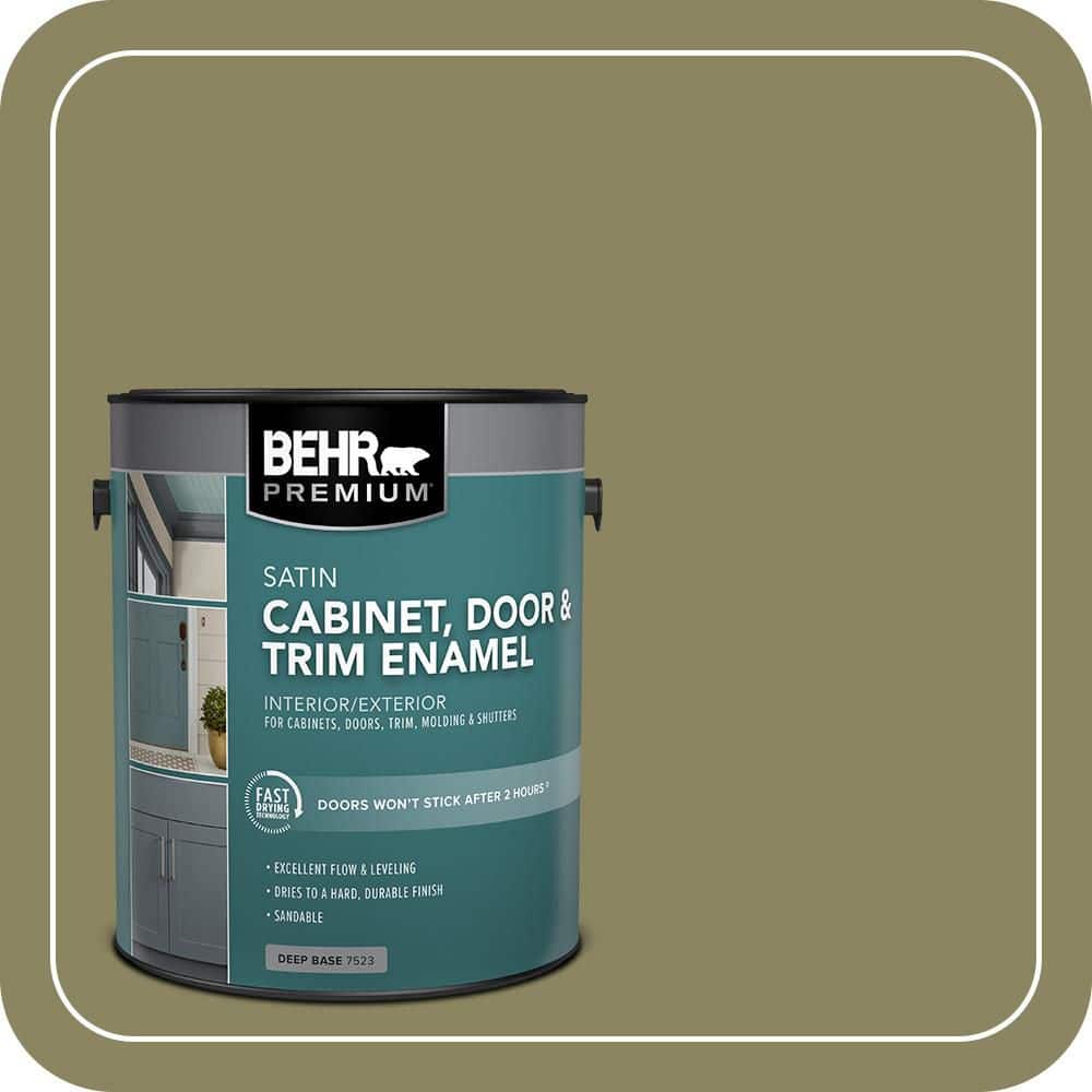 BEHR PREMIUM 1 gal. #S350-5 Green Scene Satin Enamel Interior/Exterior Cabinet, Door & Trim Paint
