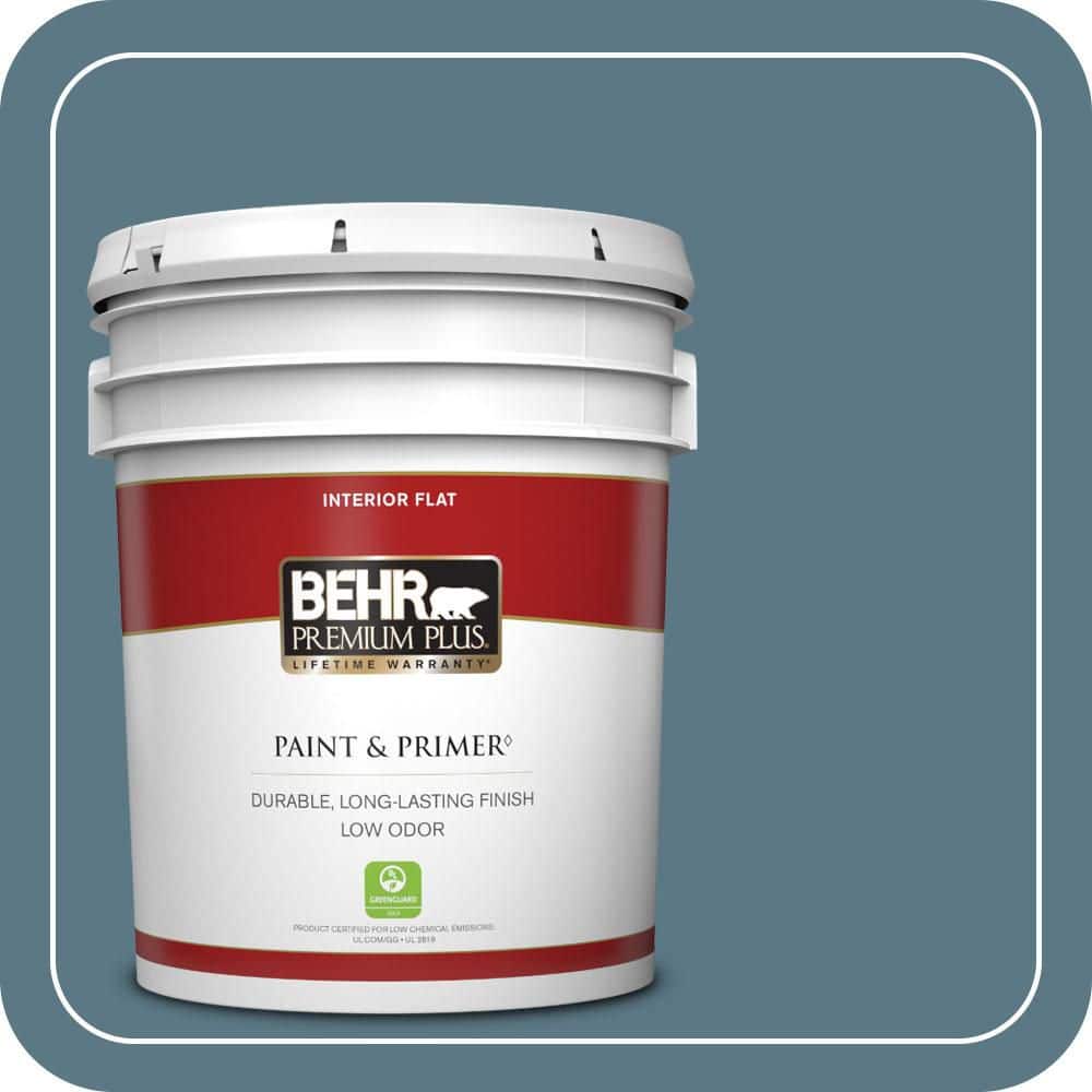 BEHR PREMIUM PLUS 5 gal. #PPU13-03 Catalina Coast Flat Low Odor Interior Paint & Primer