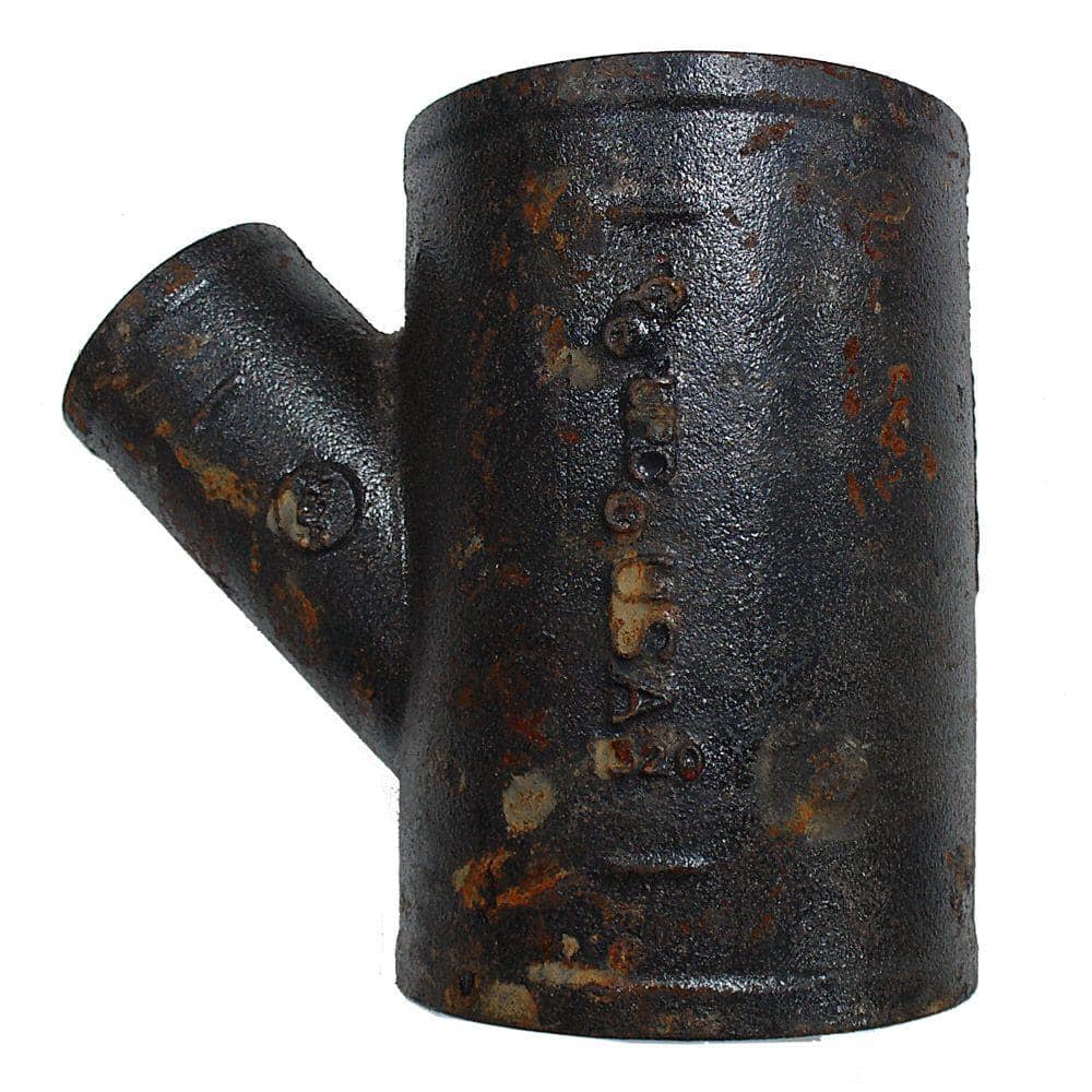 AB and I Foundry 4 in. x 4 in. x 2 in. Cast-Iron 45-Degree Wye