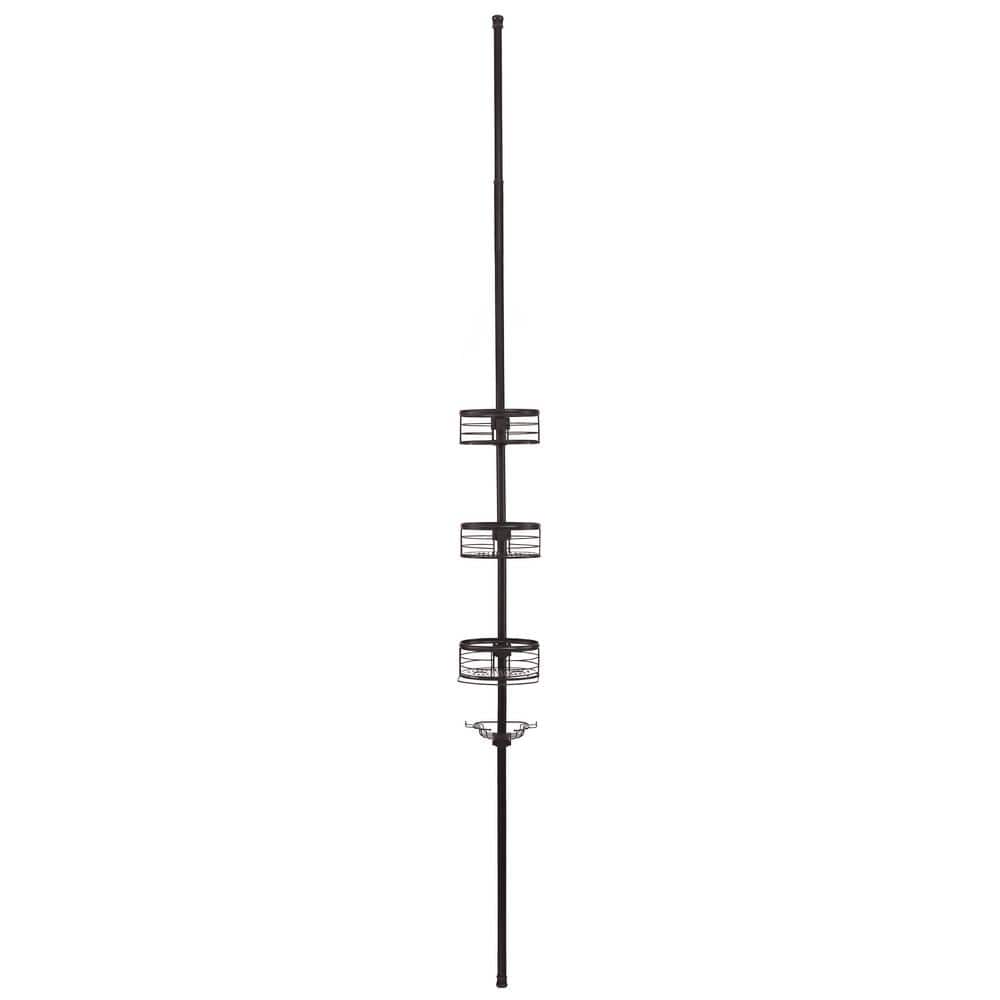 Utopia Alley Rust-Resistant Tension Pole Shower Caddy with 3 Shelves, 108 in. in Oil Rubbed Bronze (2)