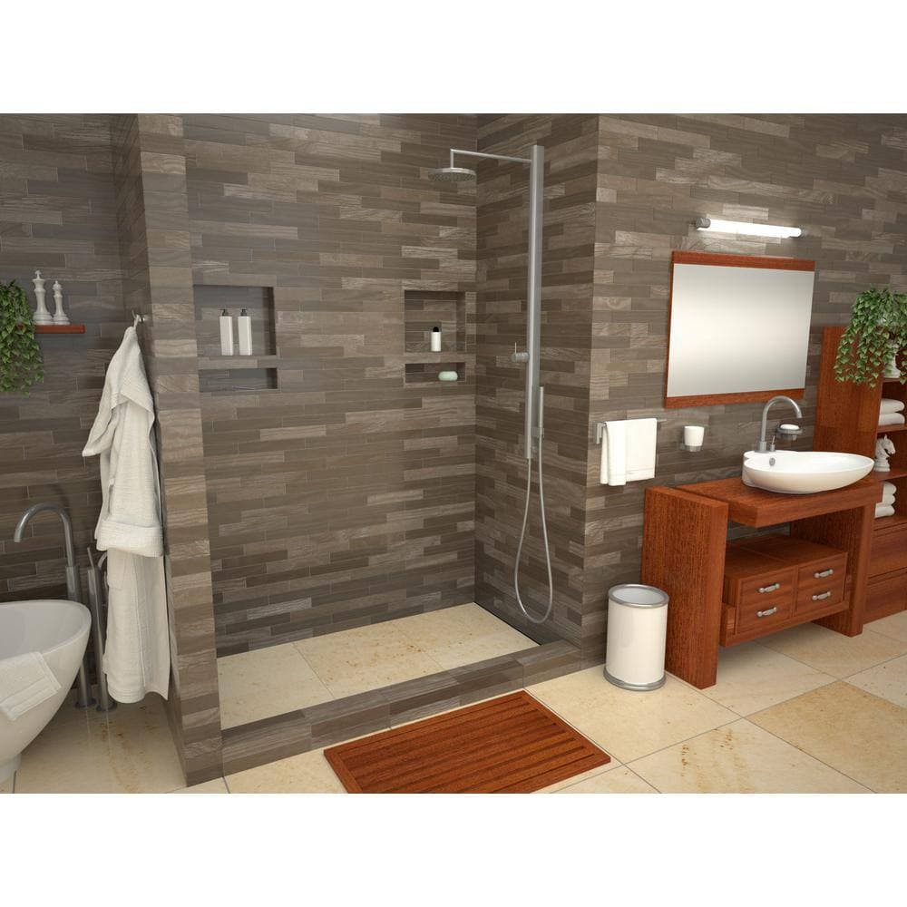 Tile Redi WonderFall Trench 48 in. x 60 in. Single Threshold Shower Base with Right Drain and Tileable Trench Grate (2)
