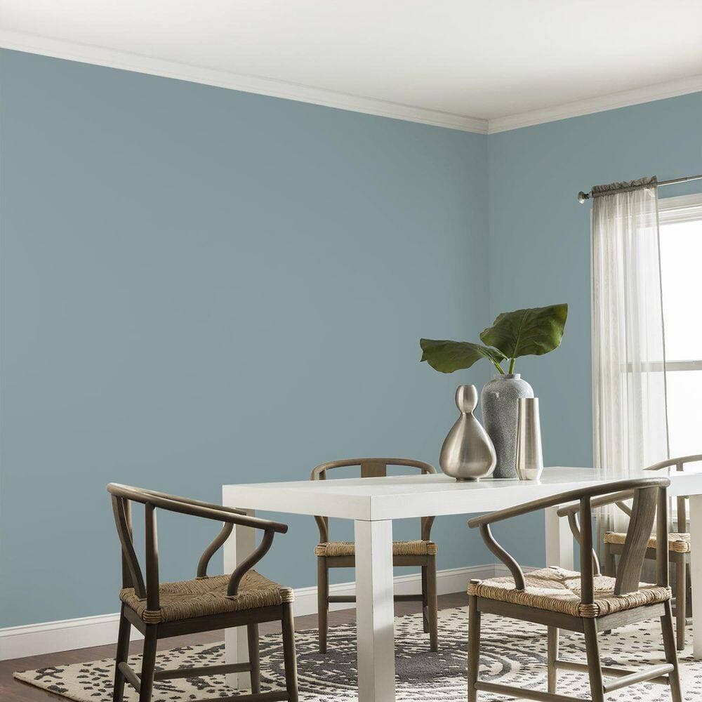 Glidden Ultra-Hide 1 gal. PPG1034-5 Aqua Smoke Eggshell Interior Paint (4)