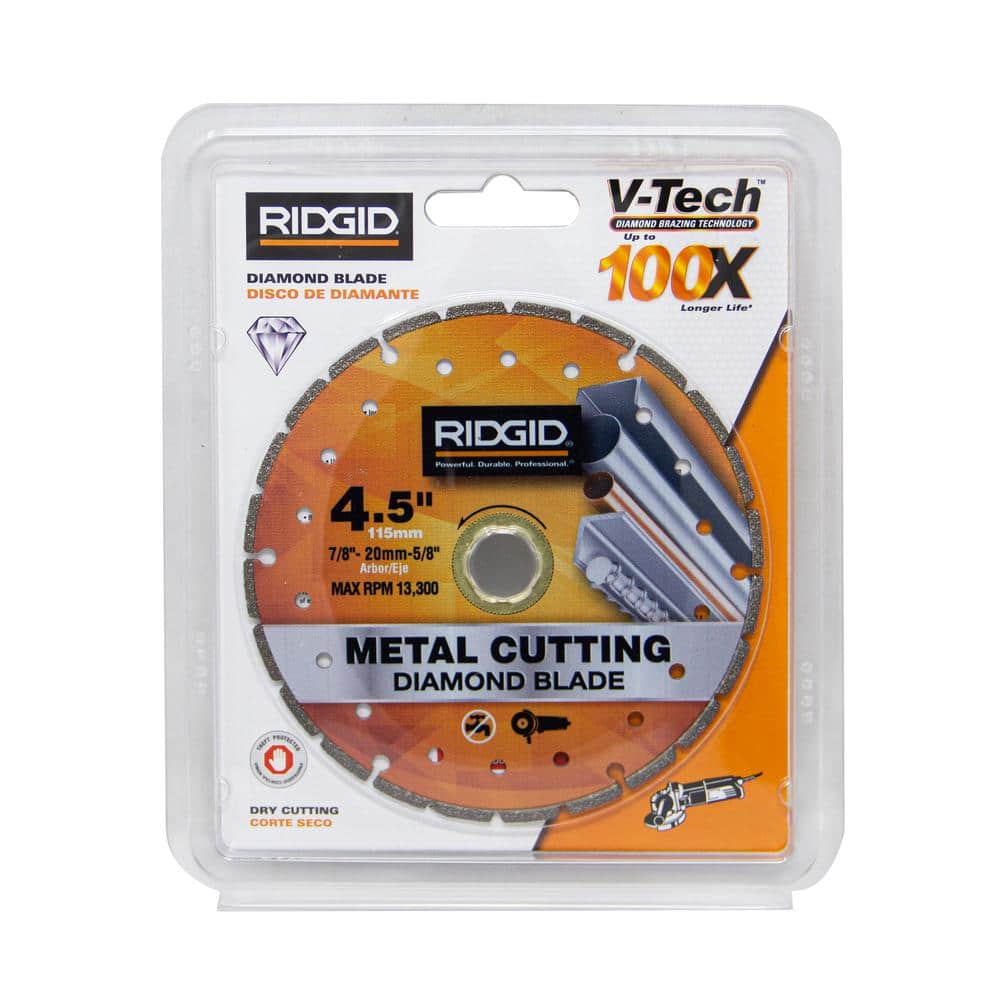 RIDGID 4.5 in. Metal Segmented Rim Cutting Diamond saw blade for metal cutting (4)