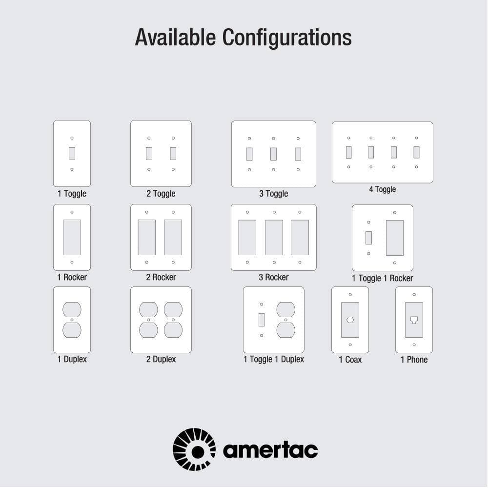 AMERELLE Oversized 2 Gang 1-Toggle and 1-Duplex Steel Wall Plate (4)