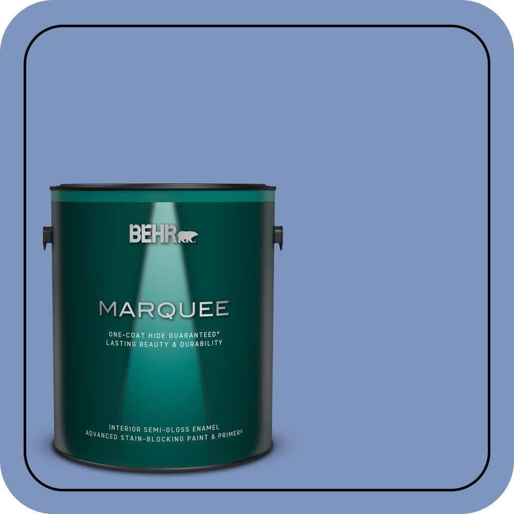 BEHR MARQUEE 1 gal. #M540-5 Blue Satin One-Coat Hide Semi-Gloss Enamel Interior Paint & Primer