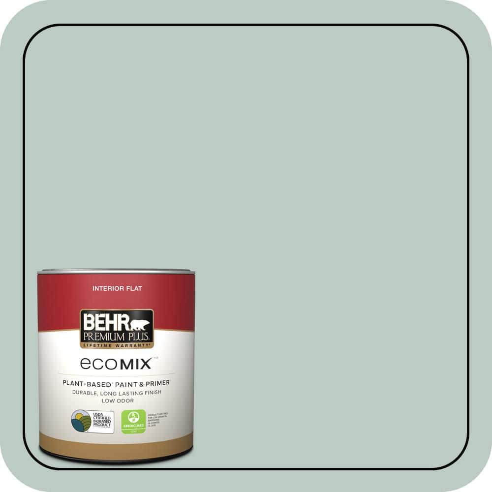 BEHR PREMIUM PLUS 1 qt. Home Decorators #HDC-CL-23 Soothing Spring Flat EcoMix Plant-Based Interior Paint & Primer (1)