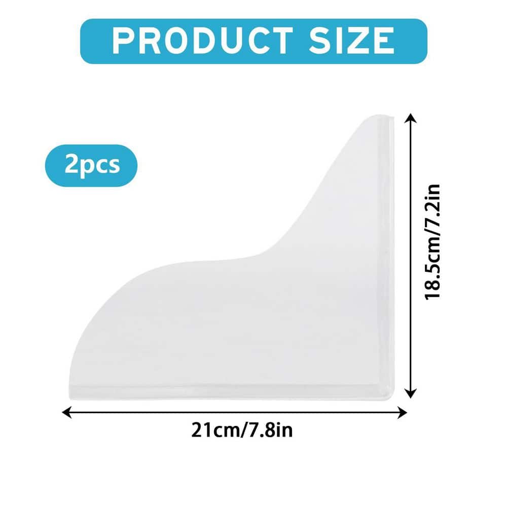 Anqtovp 2 pcs Acrylic Bathroom Shower Splash Guard Corner Water Blocker White Tub Water Guards for Bath Accessory Type (2)