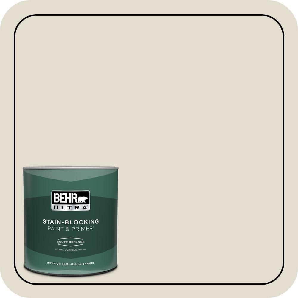 BEHR ULTRA 1 qt. #N340-1 Light Granite Extra Durable Semi-Gloss Enamel Interior Paint & Primer