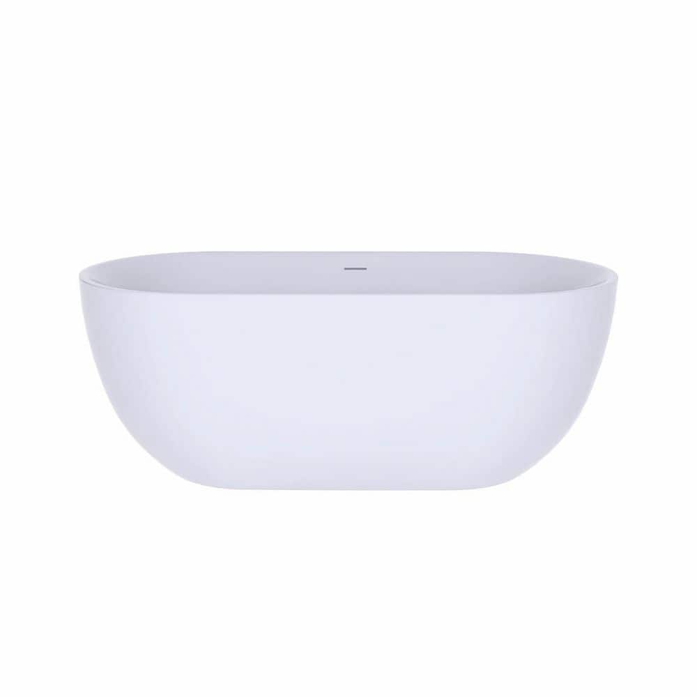 JimsMaison 67 in. x 31 in. Acrylic Freestanding Soaking Bathtub in Glossy White